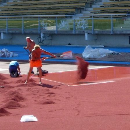 Photograph: Building track and field track