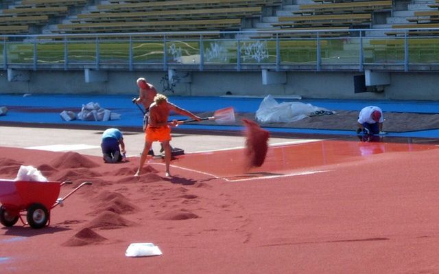 Photograph: Building track and field track